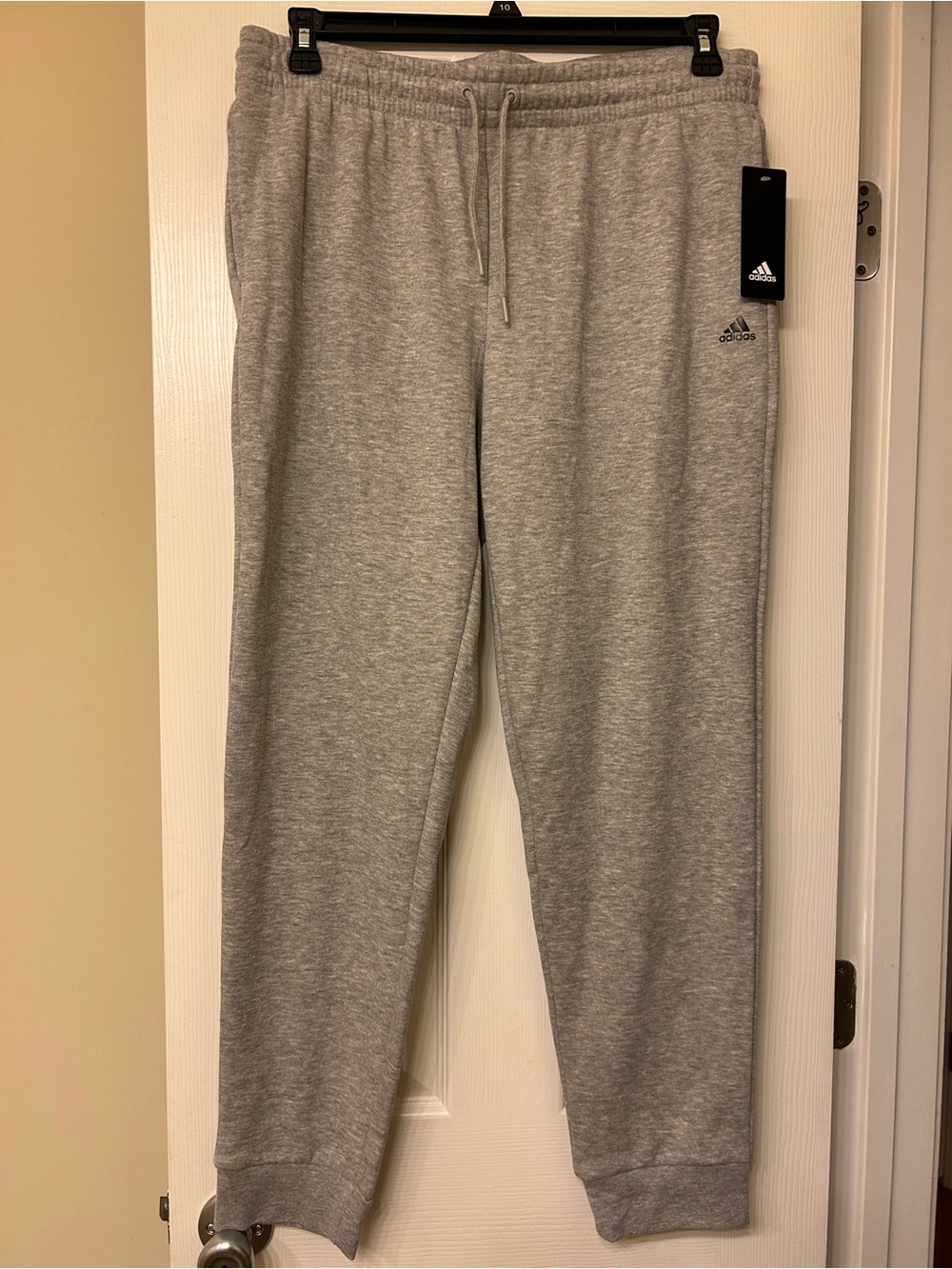 Women Adidas Light Gray Fleece Jogger Sweatpants